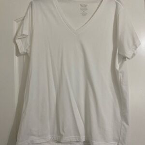 Classic White V-Neck Women's Top